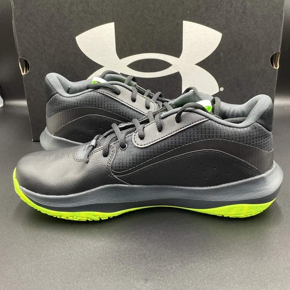 Under Armour Lockdown 7 Shoes Mens Sz 12 Black/Neon‎ Green Sneakers 3028512-006